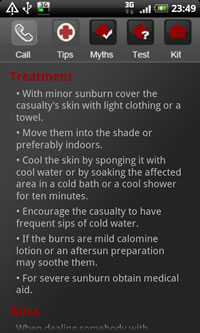 Android First Aid - Sunburn Treatment