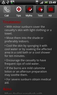 Android First Aid - Sunburn Treatment
