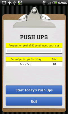 Push Ups - Android application screenshot