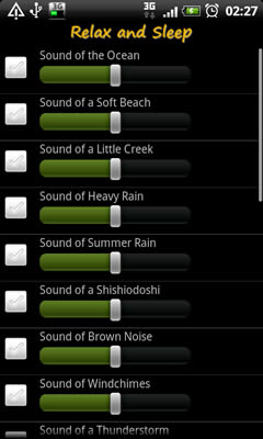 Relax and Sleep Sounds List