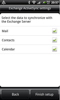 HTC Desire - setup corporate e-mail picture four