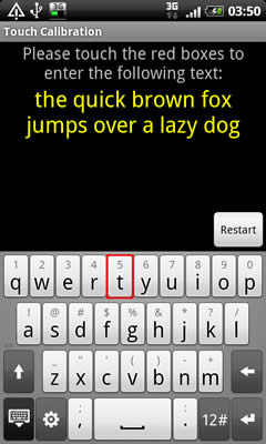 HTC Desire keyboard calibration